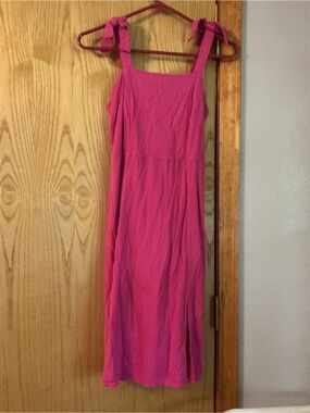 GB girls Bright Pink Tie-Shoulder Maxi Dress